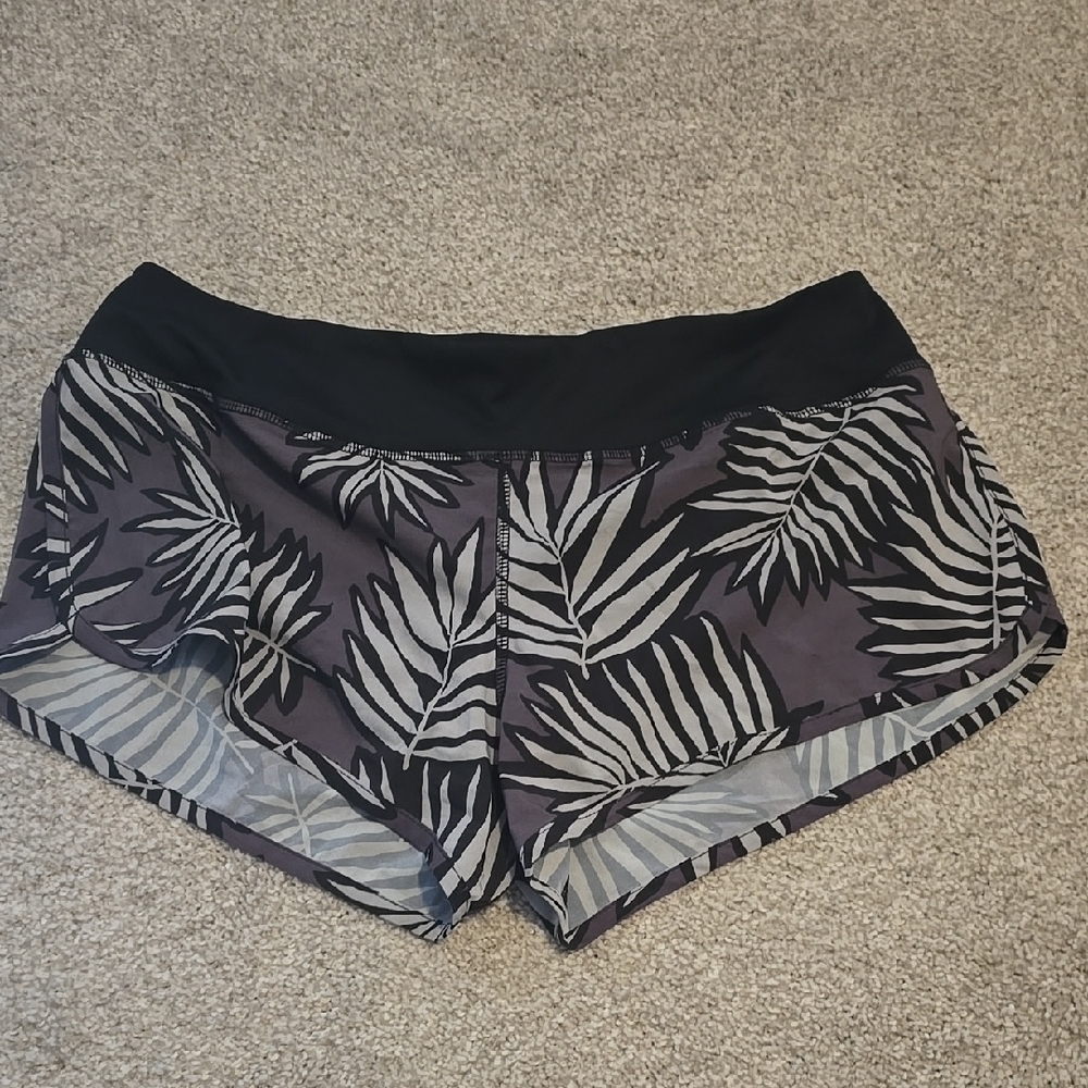 Rabvit Women's Black and Gray Patterned Shorts